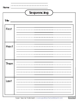 Sequencing Boxes (with Lines)  First, Next, Then, and Last Graphic Organizers Worksheet