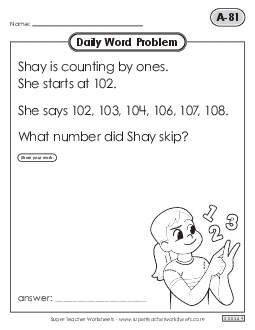 Daily Word Problems  A-81 through A-85 Worksheet