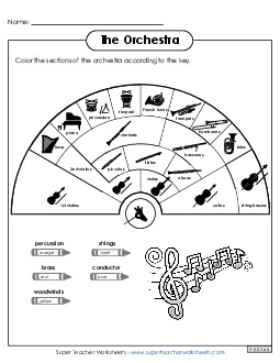 Orchestra Chart Free Music Instrument Families Worksheet