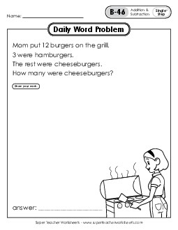 Daily Word Problems B-46 through B-50 Worksheet