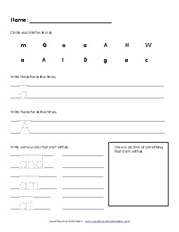 Letter A a - Practice Sheet Free Alphabet Worksheet