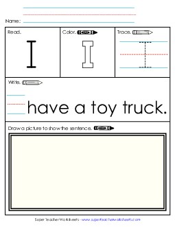 Worksheet 3: I Sight Words Individual Worksheet