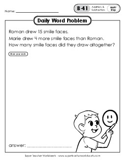 Daily Word Problems B-41 through B-45 Worksheet