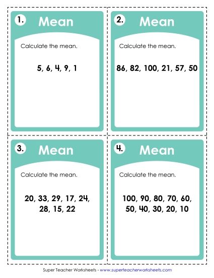 aMean Math Task Cards