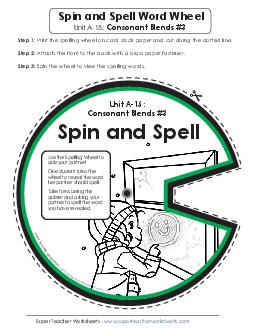 Spin and Spell (A-15) Spelling A Worksheet