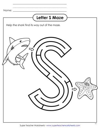aUppercase Letter S Maze
