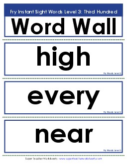 Fry: 3rd Hundred (Level 3) Worksheet