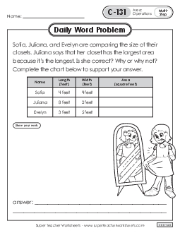 Daily Word Problems  C-131 through C-135 Worksheet