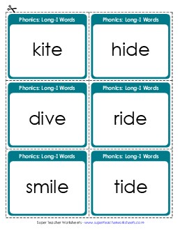 Flashcards (Long I) Phonics Long Short I Worksheet