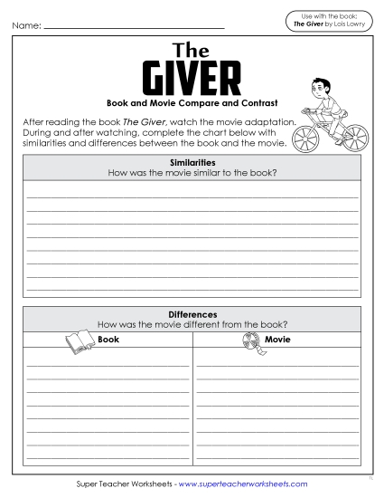 New Movie-Book Compare & Contrast Graphic Organizer Worksheet New Movie-Book Compare & Contrast Graphic Organizer Worksheet