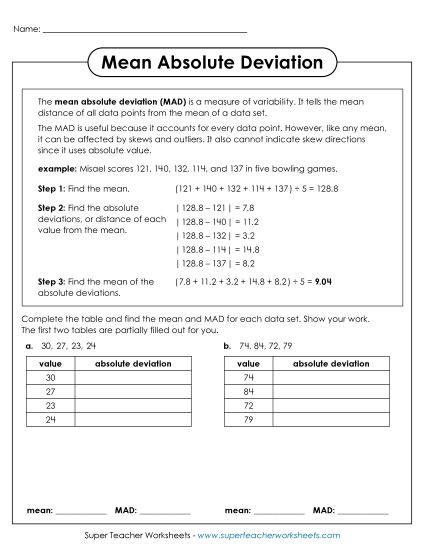aFinding Mean Absolute Deviation