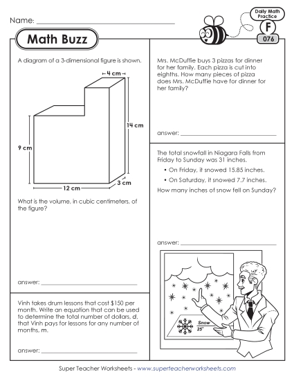 New 6th Grade Math Buzz: Week 16<br>Worksheets 76 through 80 Worksheet New 6th Grade Math Buzz: Week 16<br>Worksheets 76 through 80 Worksheet