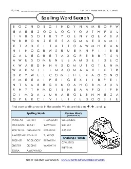 Word Search (D-27)  Spelling D Worksheet