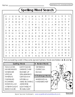 Word Search (F-14) Spelling F Worksheet