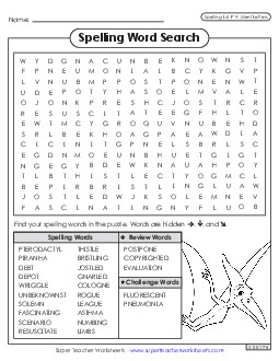 Word Search (F-4) Spelling F Worksheet