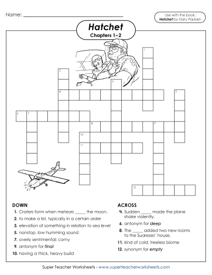New Vocabulary Crossword for Chapters 1–2 Worksheet New Vocabulary Crossword for Chapters 1–2 Worksheet