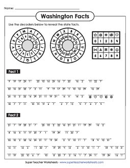 Cryptogram Puzzle Free States Individual Worksheet