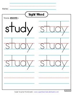 Trace the Word: Study Sight Words Individual Worksheet