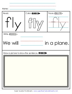 Worksheet 3: Fly Sight Words Individual Worksheet