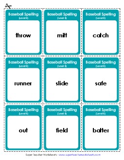 Flashcards (B-Baseball) Spelling B Worksheet