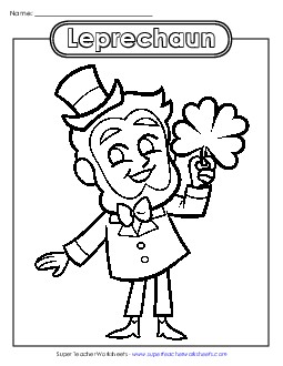 Leprechaun Coloring Pages Worksheet