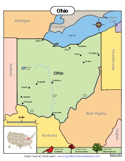 Map of Ohio State Maps Worksheet