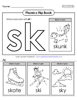 Phonics Flip Book (Sk-) Phonics Blends Worksheet