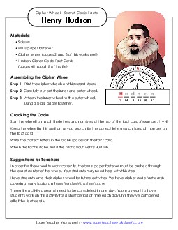 Explorers: Henry Hudson Worksheet