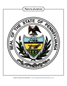 Pennsylvania State Seal (Full-Color Version) States Individual Worksheet