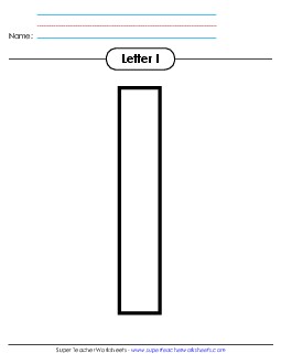 Outline - Lowercase l Alphabet Worksheet