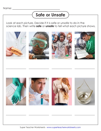 New Safe or Unsafe? Worksheet New Safe or Unsafe? Worksheet