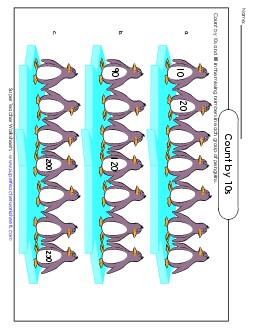 Penguin Skip Counting (10s) Worksheet