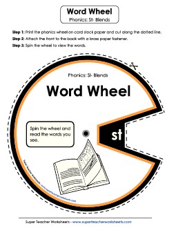 Word Wheel (St- Blends) Phonics Blends Worksheet