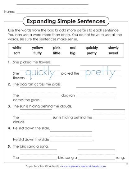 New Expanding Simple Sentences With Adjectives & Adverbs Worksheet New Expanding Simple Sentences With Adjectives & Adverbs Worksheet