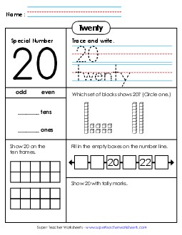 Special Number: 20 Counting Worksheet