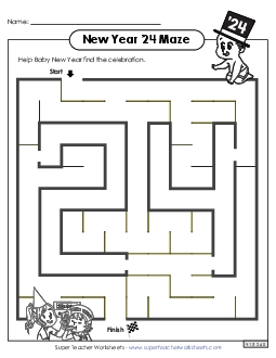 New Year Maze (2025) Worksheet