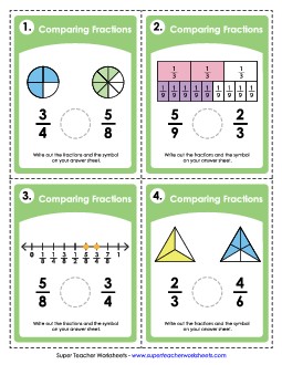 Fractions: Comparing (With Illustrations) Worksheet