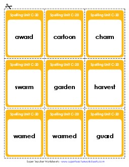 Flashcards (C-20) Spelling C Worksheet