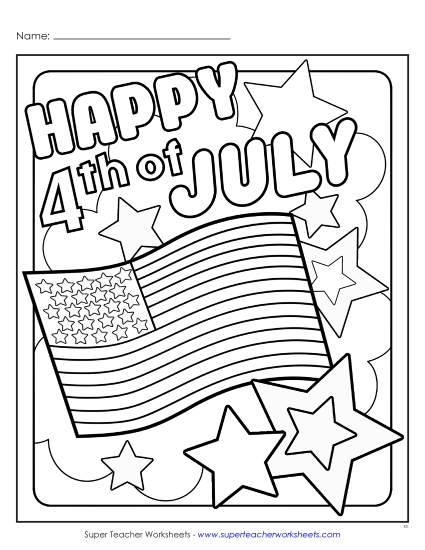 aHappy 4th Coloring Page