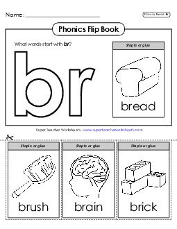 Phonics Flip Book (Br-) Phonics Blends Worksheet