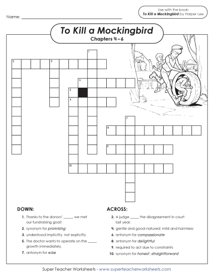 New Vocabulary Crossword: Chapters 4–6 Worksheet