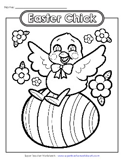 Coloring Page: Easter Chick and Egg Worksheet