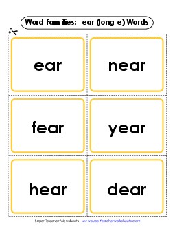 Flashcards -ear (Long-e \