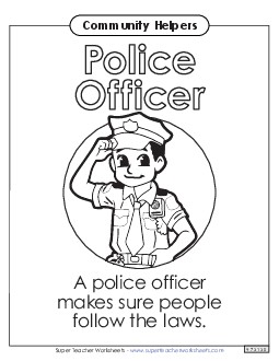 Police Officer Community Helpers Worksheet