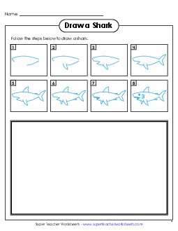 Draw a Shark Learning To Draw Worksheet