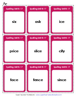 Flashcards (B-17) Spelling B Worksheet