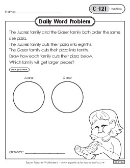 Daily Word Problems  C-121 through C-125 Worksheet