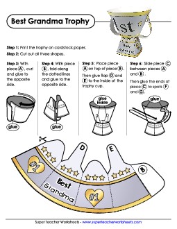 Best Grandma Trophy  Awards Worksheet