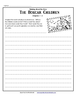 Writing Prompt: Chapters 1-3 Book The Boxcar Children Worksheet