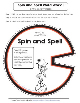 Spin and Spell (C-8)  Spelling C Worksheet